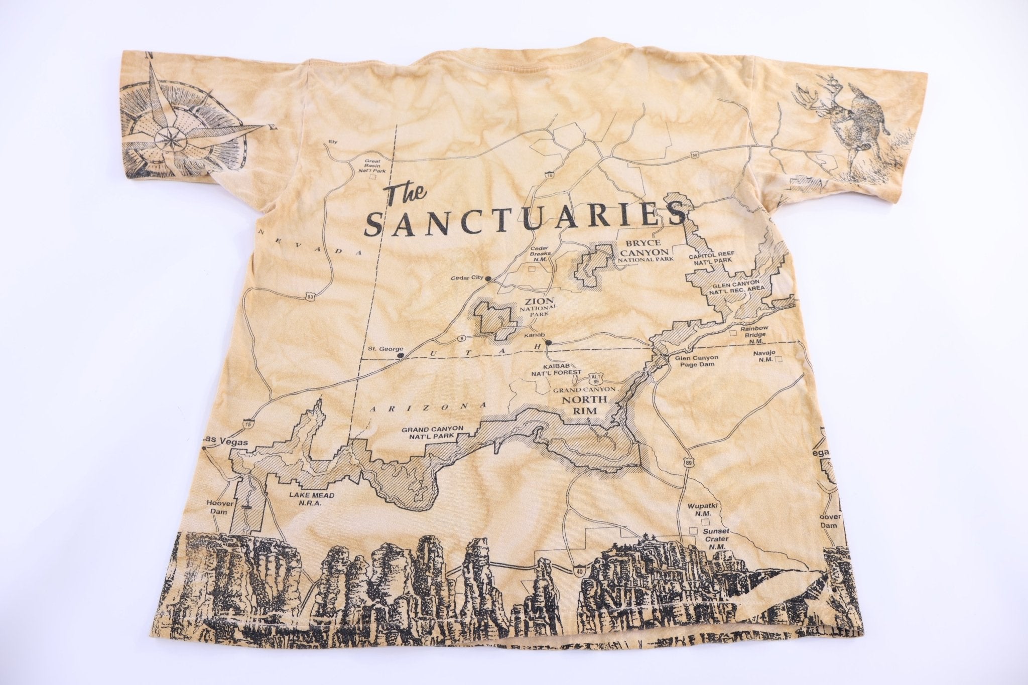 90's The Sanctuaries All Over Graphic T-shirt - Shirts & Tops - Thrifted Threads