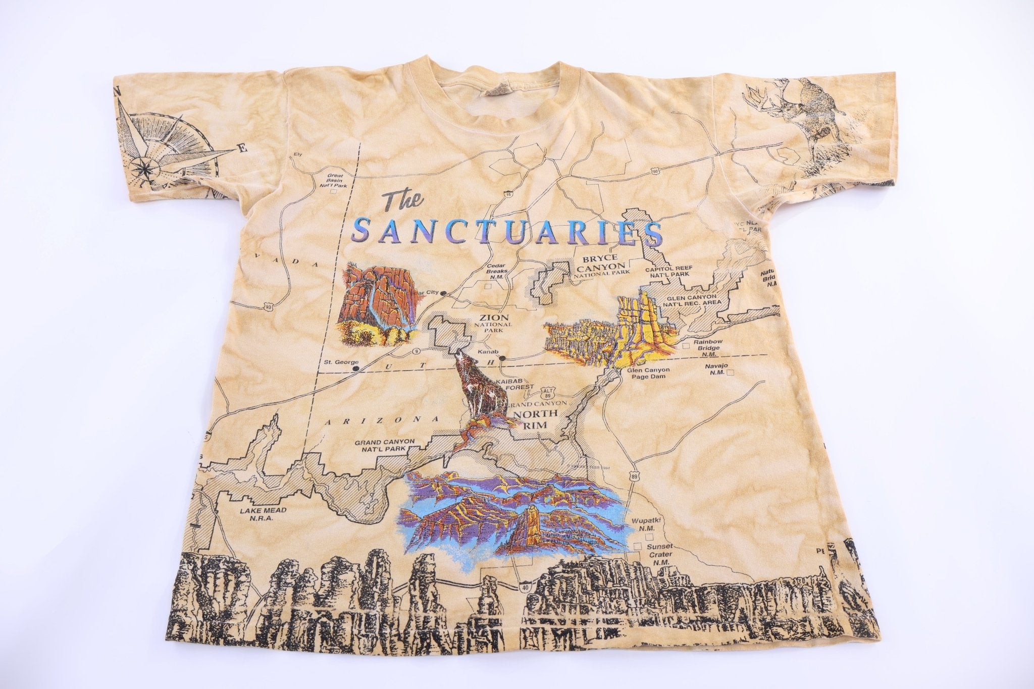 90's The Sanctuaries All Over Graphic T-shirt - Shirts & Tops - Thrifted Threads