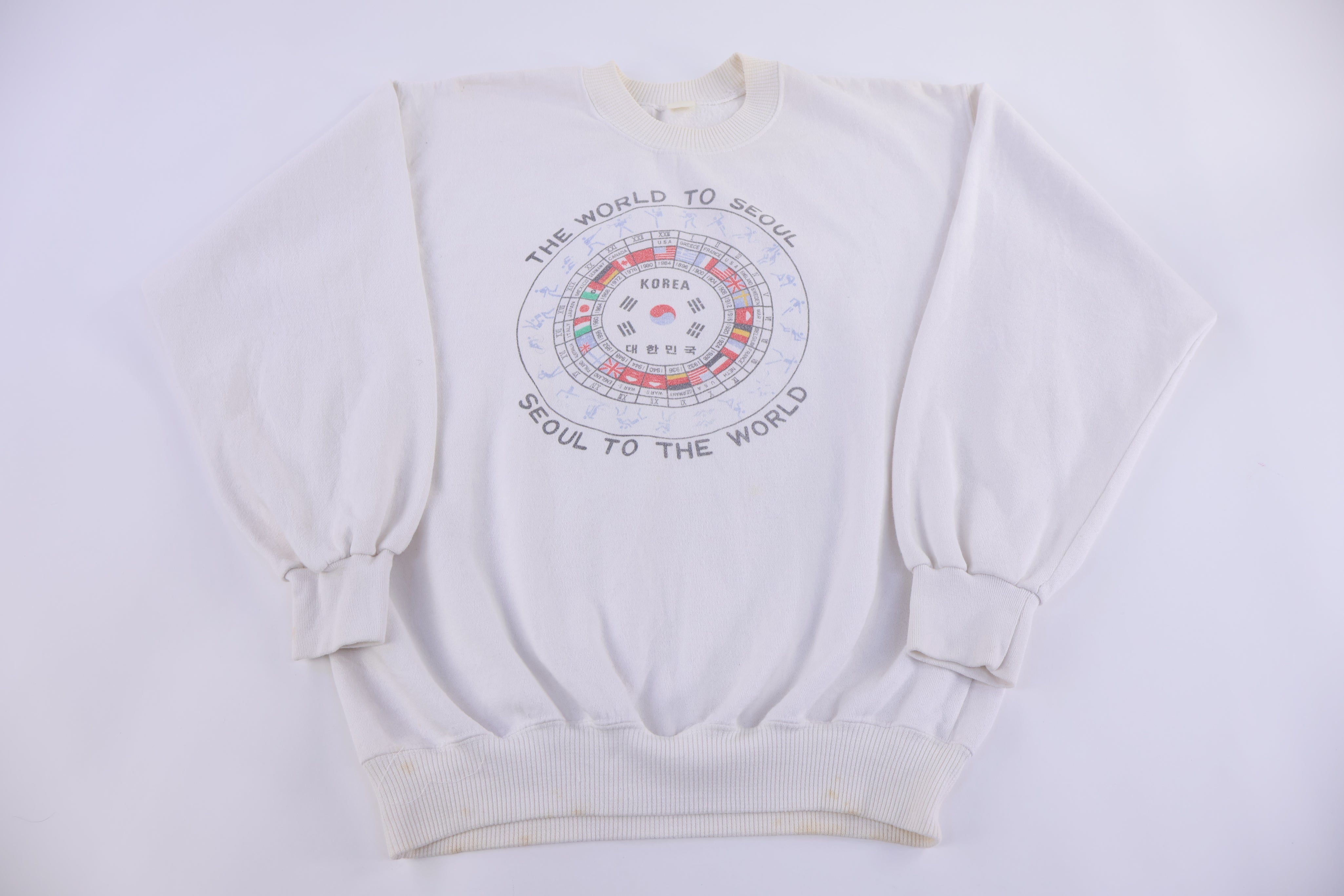 90's The World To Seoul Sweatshirt - Sweatshirt - Thrifted Threads
