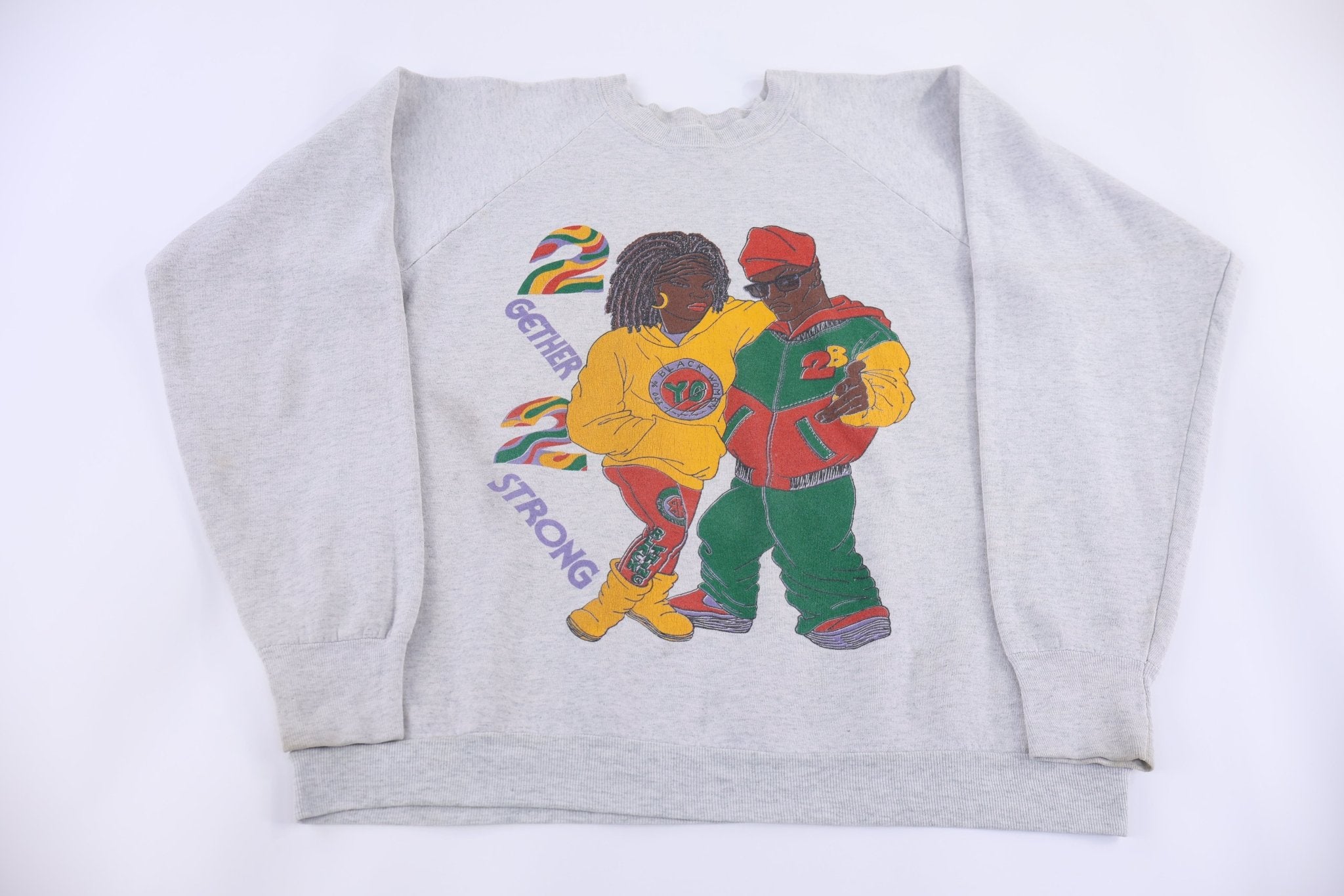 90's Together 2 Strong Graphic Sweatshirt - Sweatshirt - Thrifted Threads