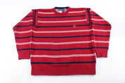 90's Tommy Hilfiger Embroidered Logo Striped Sweater - ThriftedThreads.com