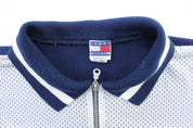 90's Tommy Hilfiger Embroidered Logo Zip Up Polo - ThriftedThreads.com