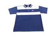 90's Tommy Hilfiger Embroidered Logo Zip Up Polo - ThriftedThreads.com