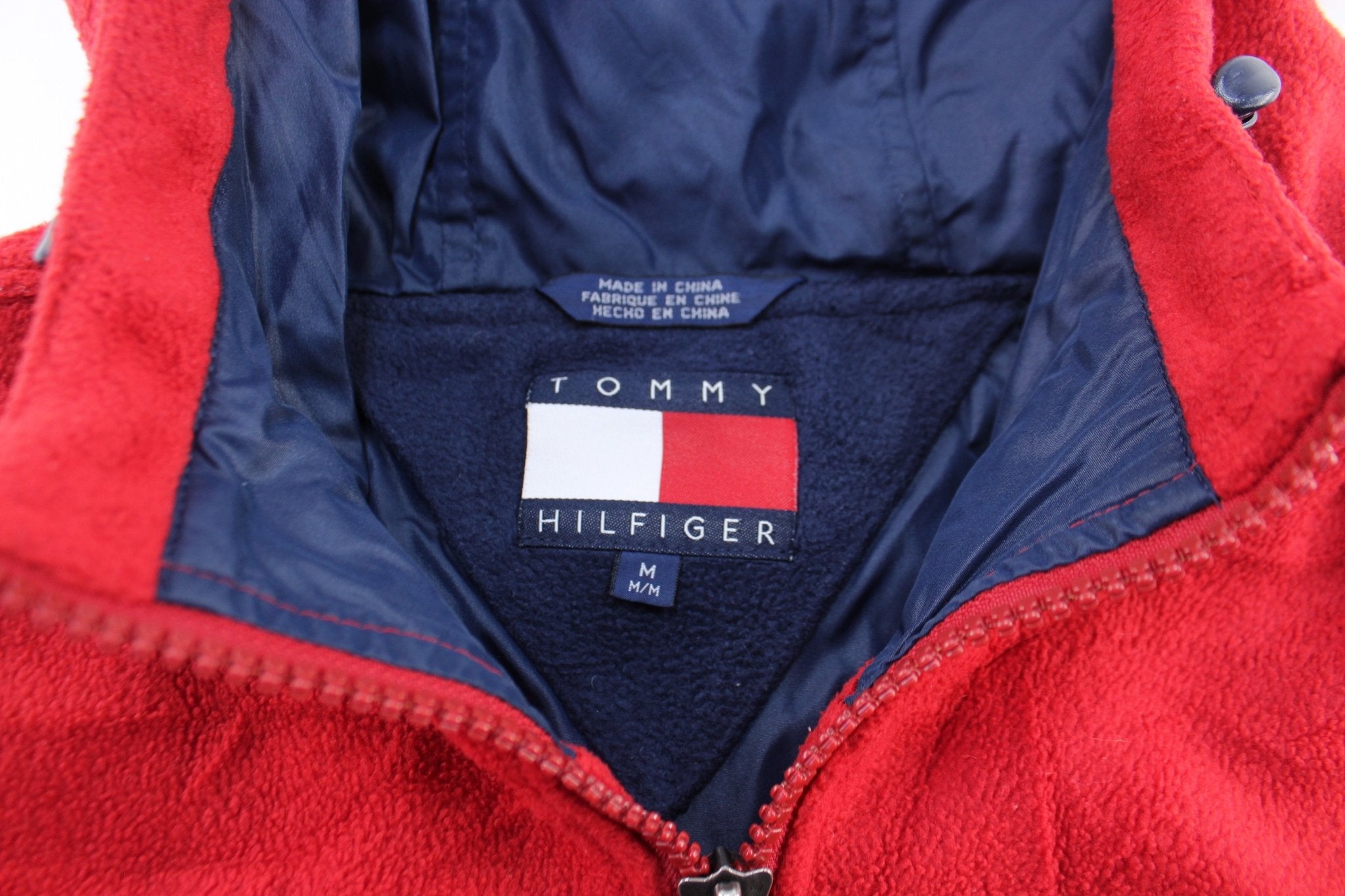 90's Tommy Hilfiger Fleece Colorblock Zip Up Jacket - ThriftedThreads.com
