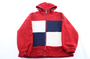90's Tommy Hilfiger Fleece Colorblock Zip Up Jacket - ThriftedThreads.com