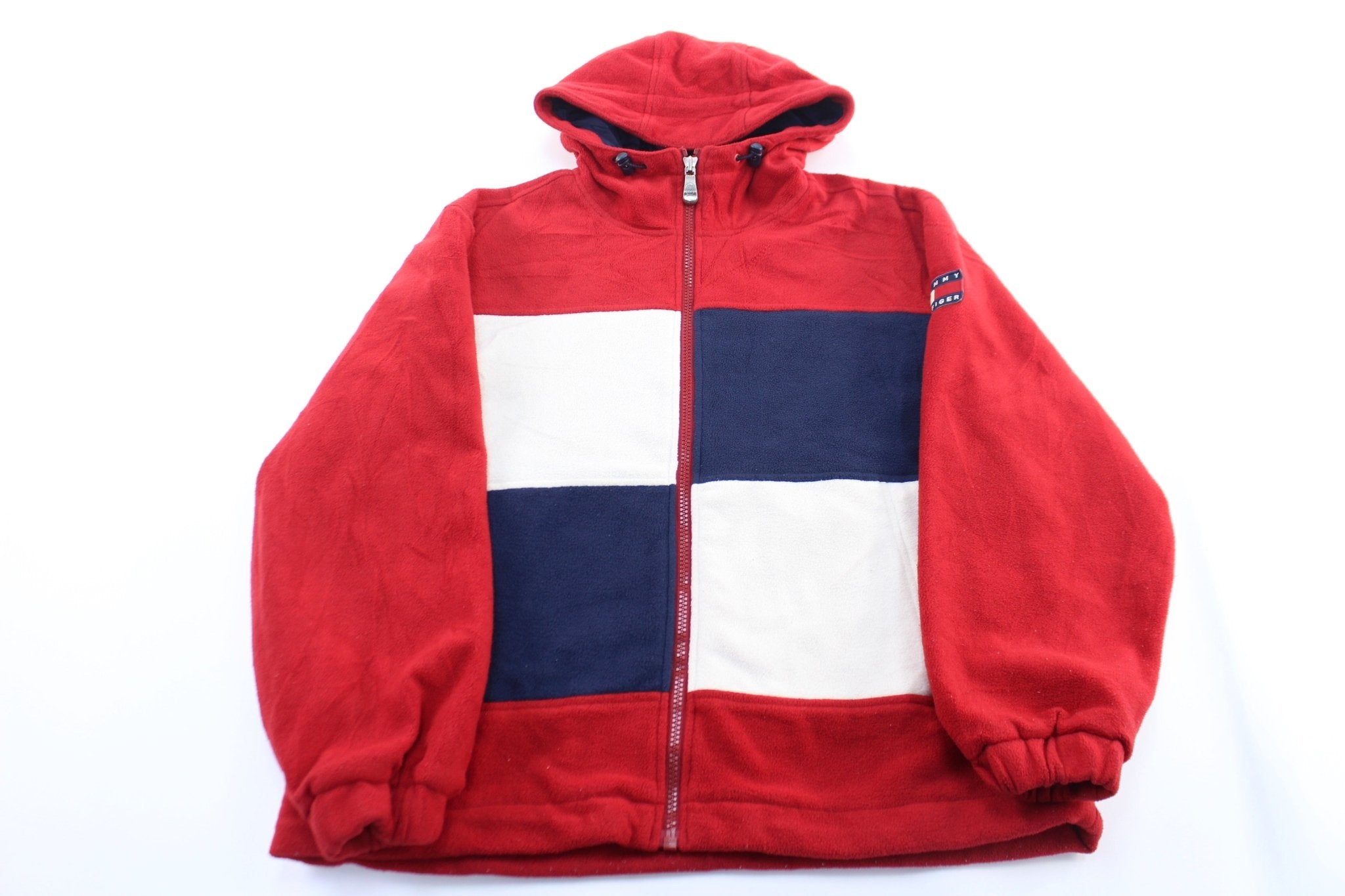 90's Tommy Hilfiger Fleece Colorblock Zip Up Jacket - ThriftedThreads.com