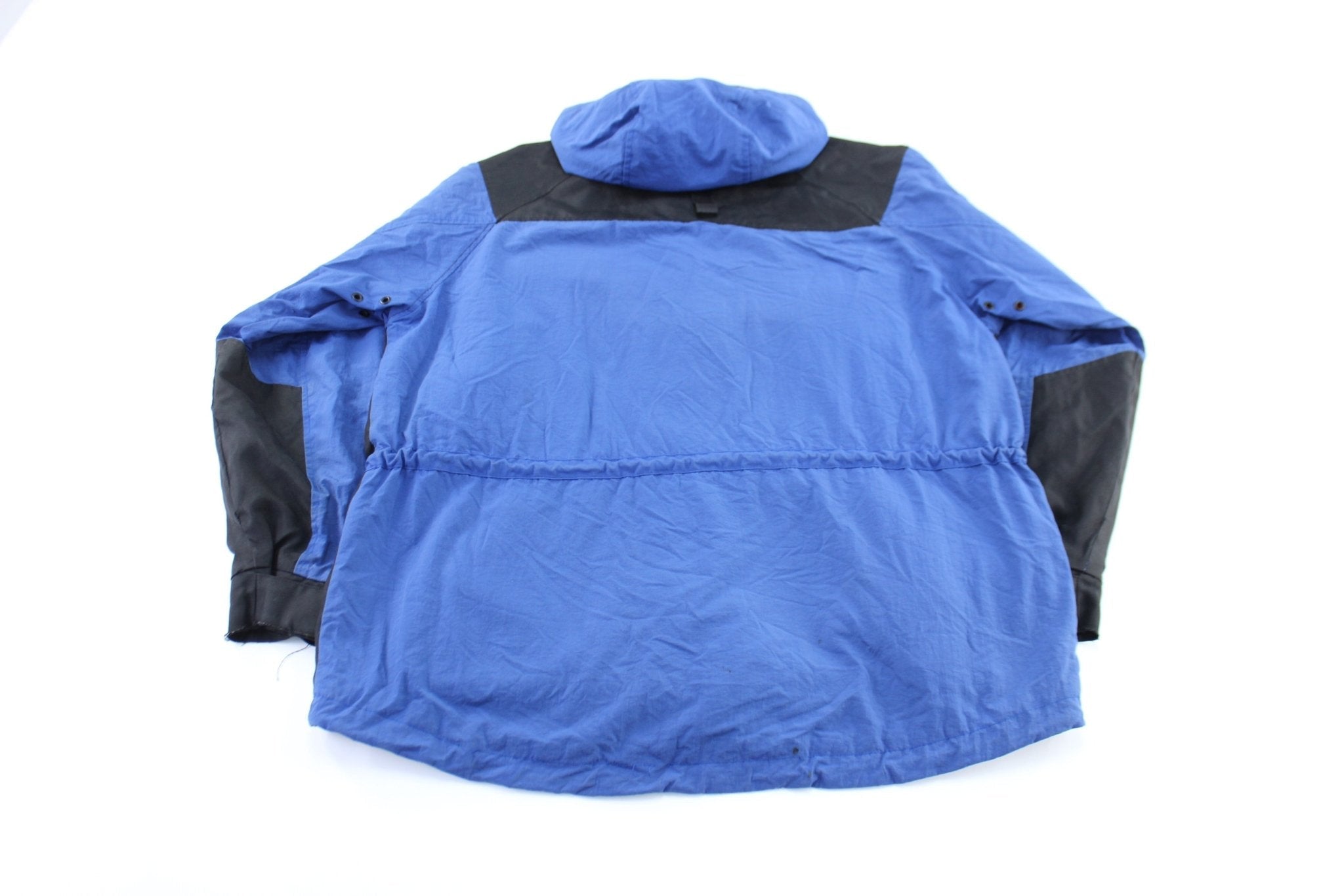 90's Tommy Hilfiger Logo Patch Blue & Black Zip Up Jacket - Jacket - Thrifted Threads