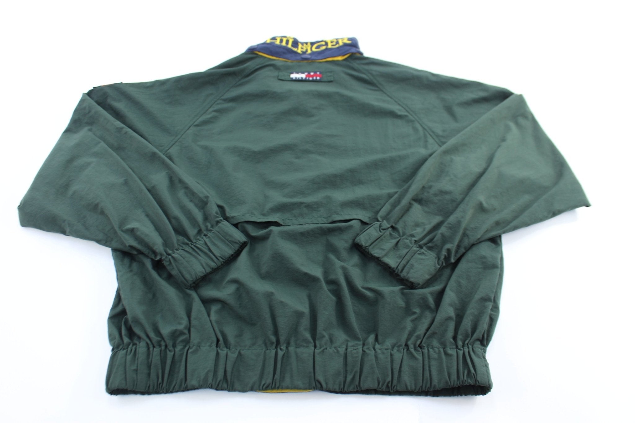90's Tommy Hilfiger Logo Patch Green Zip Up Jacket - ThriftedThreads.com