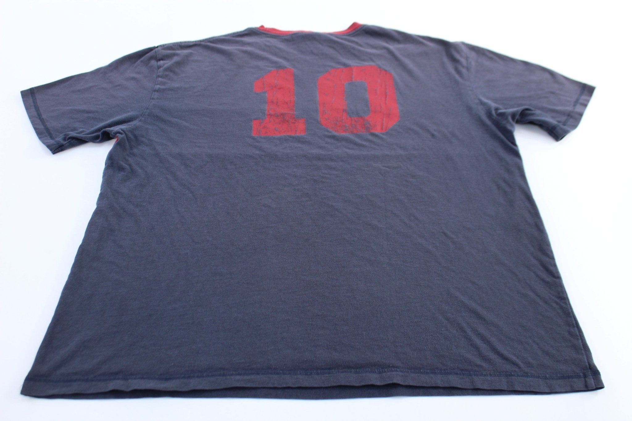 90's Tommy Hilfiger Red & Blue Lacrosse T-Shirt - ThriftedThreads.com