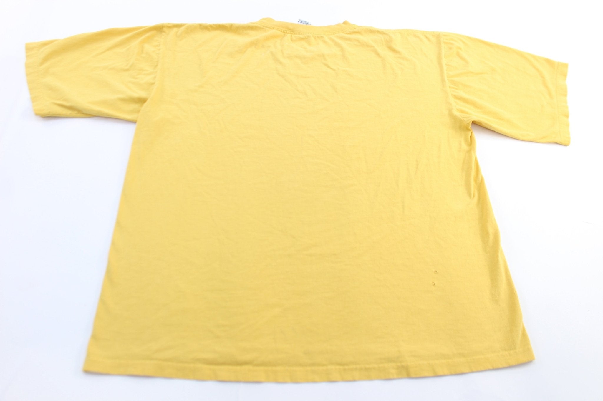 90's Tommy Hiliger Crest Logo Yellow T-Shirt - ThriftedThreads.com