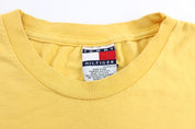90's Tommy Hiliger Crest Logo Yellow T-Shirt - ThriftedThreads.com