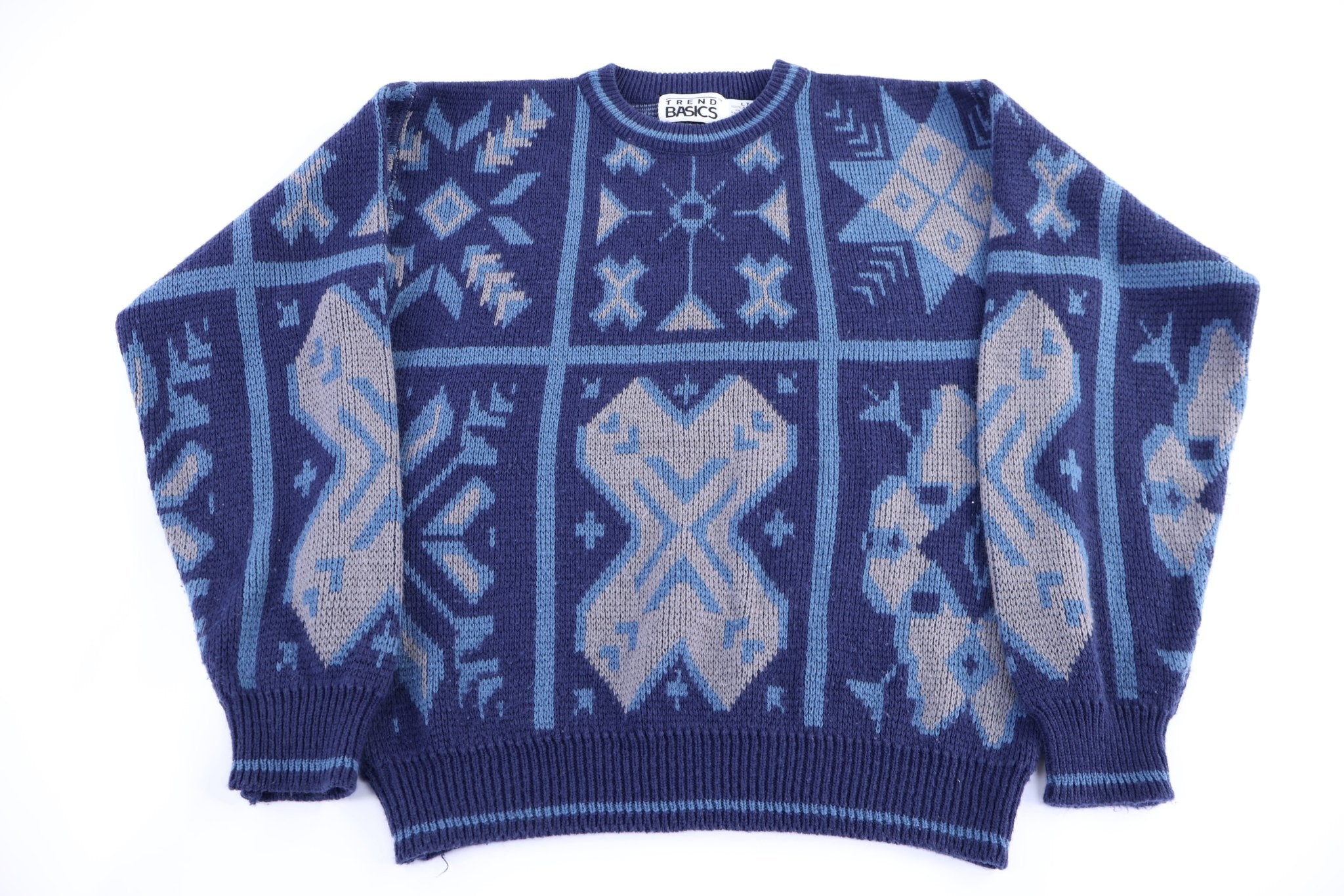 90's Trend Basic Multipattern Knit Sweater - Sweater - Thrifted Threads