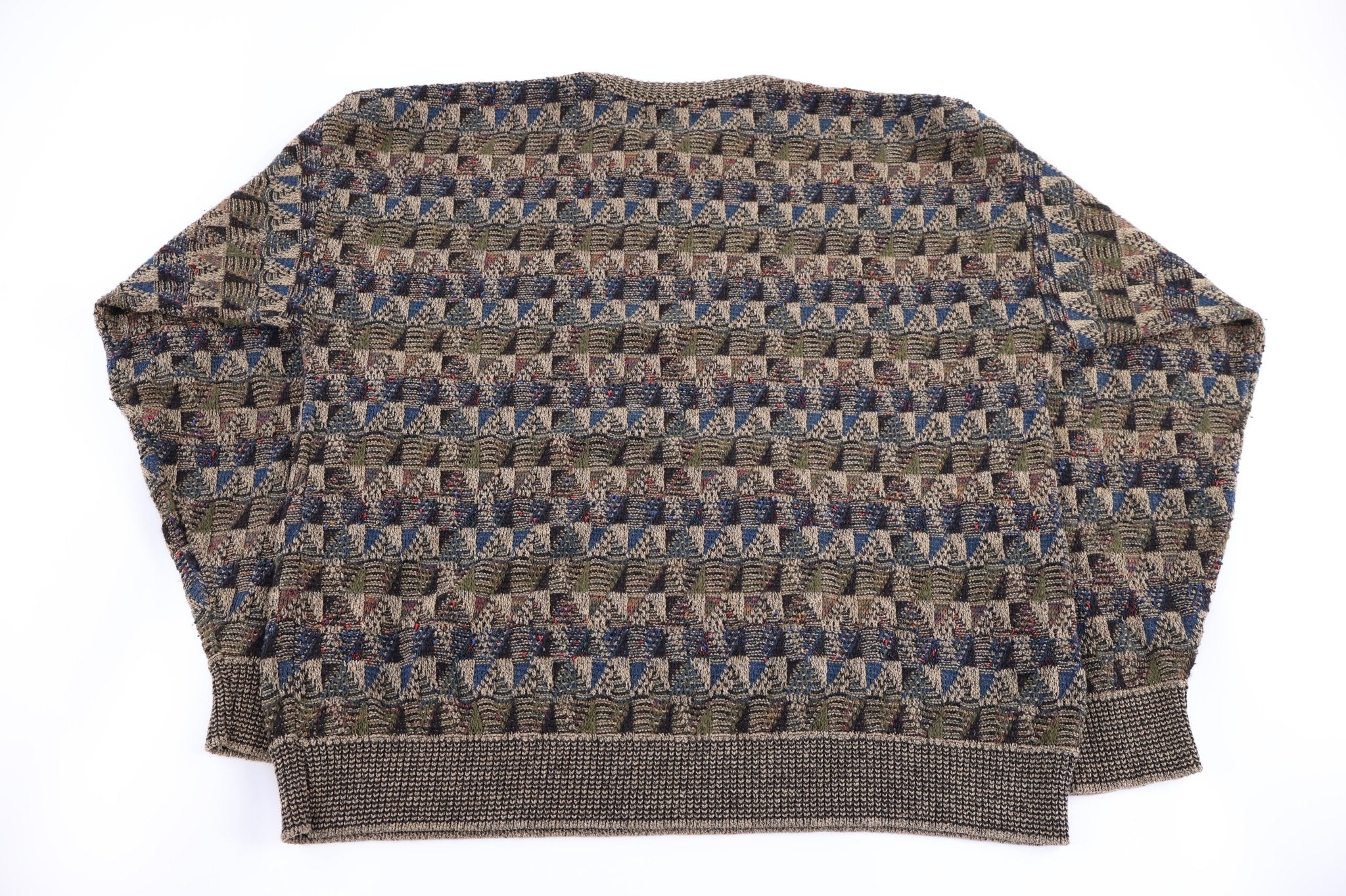 90's TSR Multipattern Knit Sweater - Sweater - Thrifted Threads