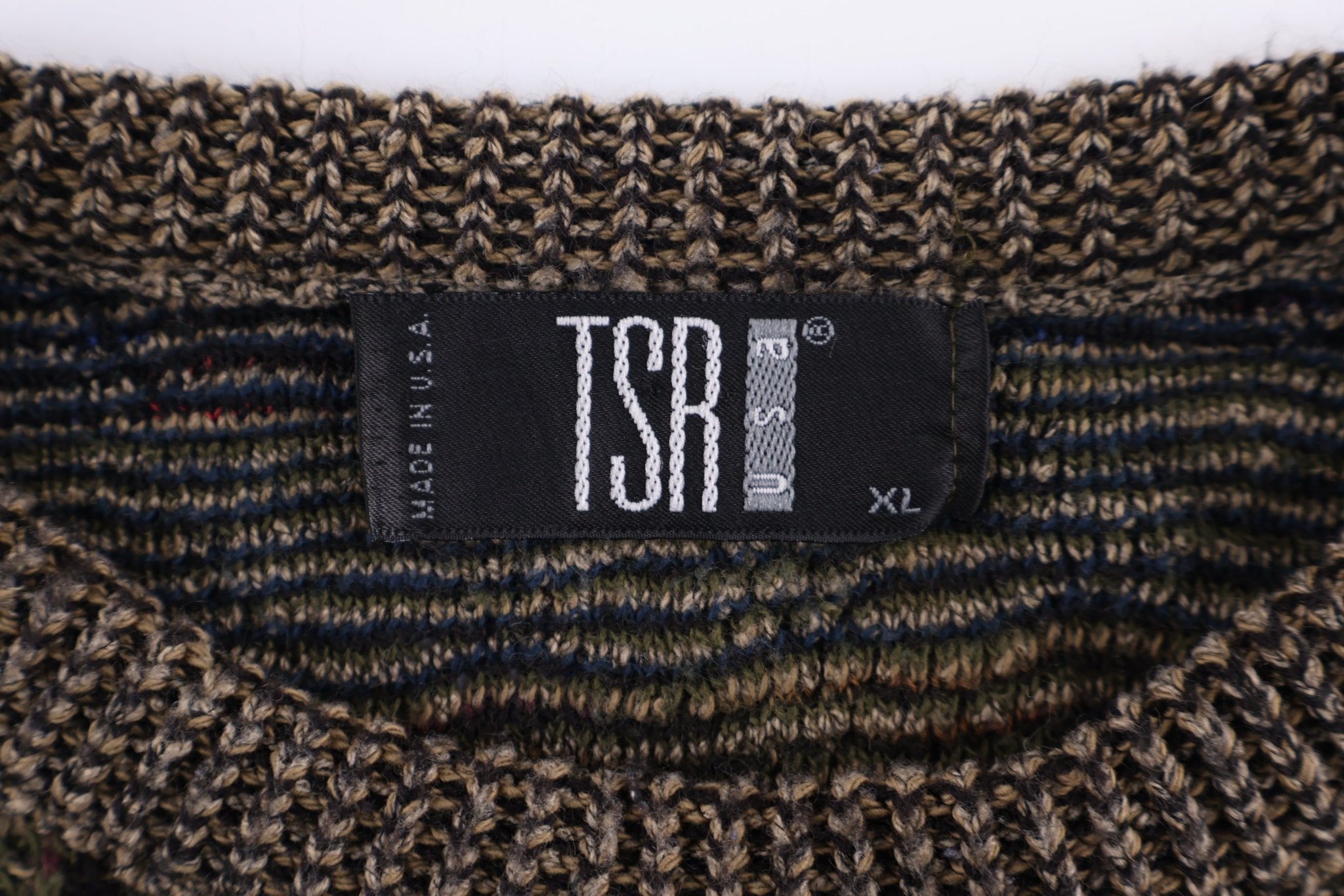 90's TSR Multipattern Knit Sweater - Sweater - Thrifted Threads