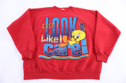 90's Tweety Bird Do I Look Like I Care Sweatshirt - Sweatshirt - Thrifted Threads