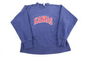 90's University of Kansas Embroidered Sweatshirt - Sweatshirt - Thrifted Threads