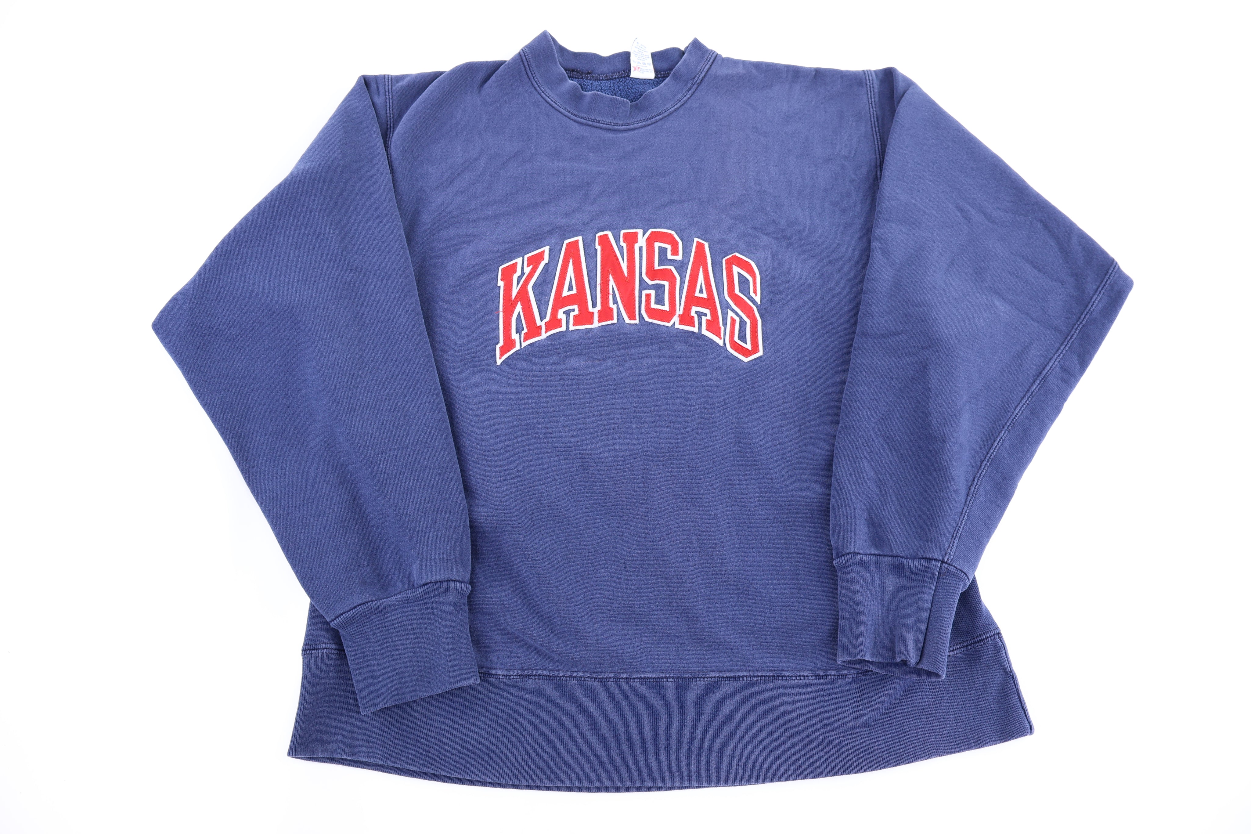 90's University of Kansas Embroidered Sweatshirt - Sweatshirt - Thrifted Threads