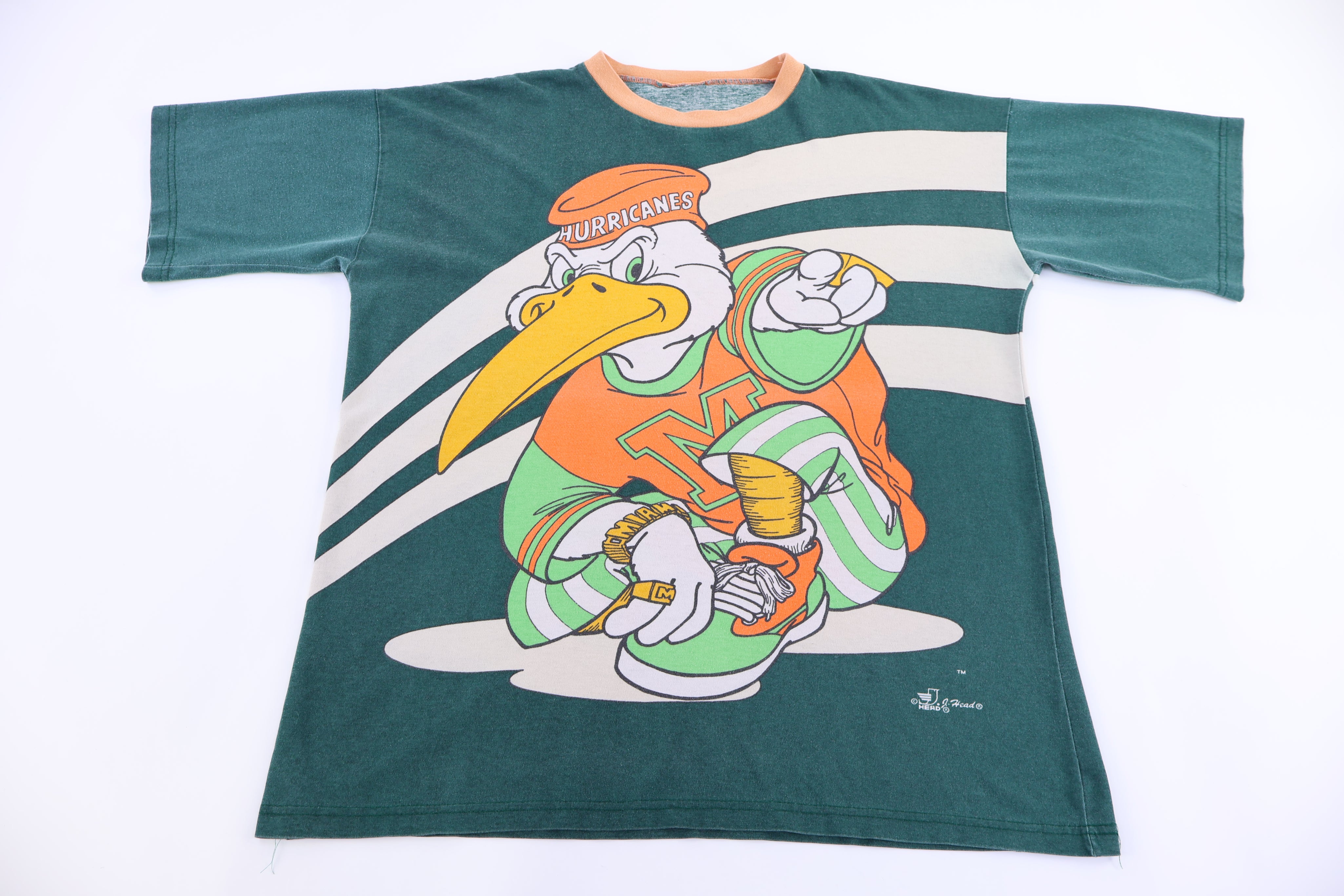 90's University of Miami Hurricanes All Over Graphic T-shirt - Shirts & Tops - Thrifted Threads