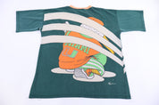 90's University of Miami Hurricanes All Over Graphic T-shirt - Shirts & Tops - Thrifted Threads