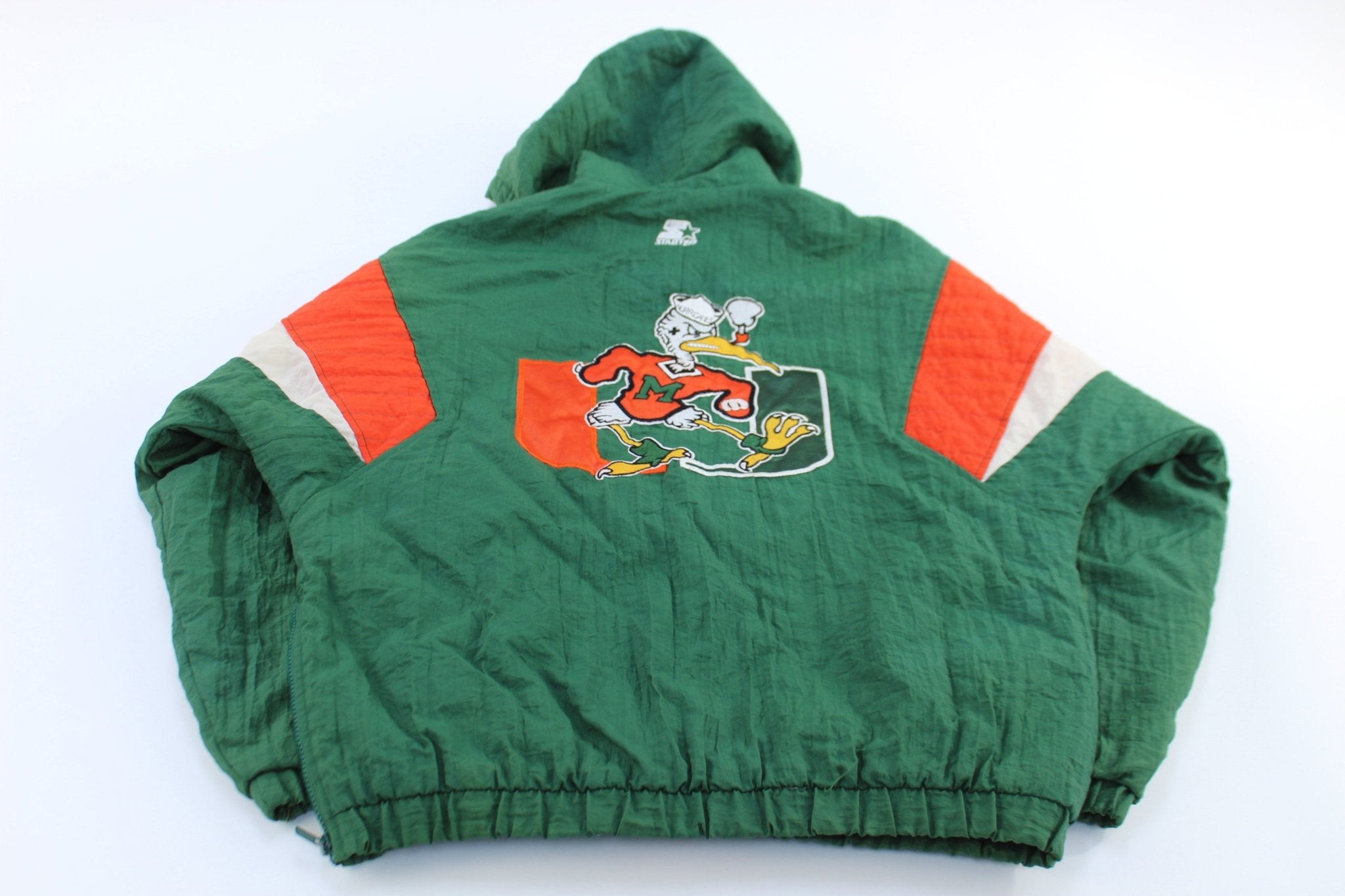90's University of Miami Hurricanes Embroidered Starter Pullover Jacket - ThriftedThreads.com