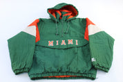 90's University of Miami Hurricanes Embroidered Starter Pullover Jacket - ThriftedThreads.com