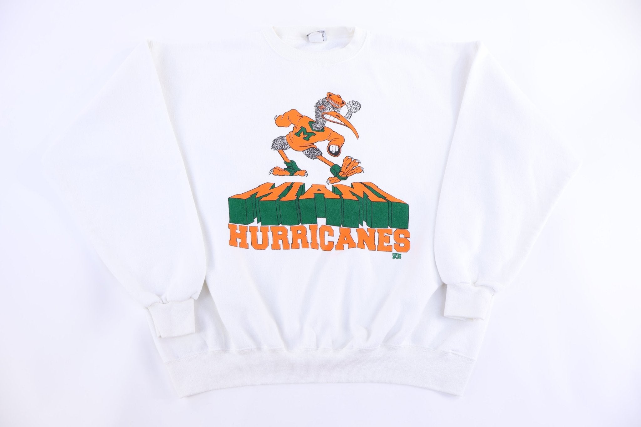 90's University of Miami Hurricanes Graphic Sweatshirt - Sweatshirt - Thrifted Threads