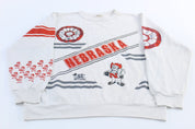 90's University of Nebraska Cornhuskers All Over Print Sweatshirt - ThriftedThreads.com