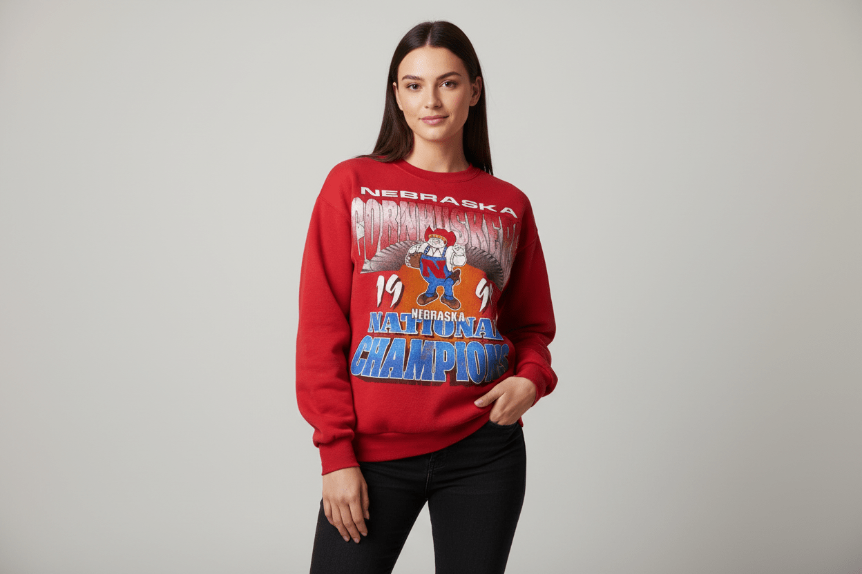 90's University of Nebraska Sweatshirt - ThriftedThreads.com