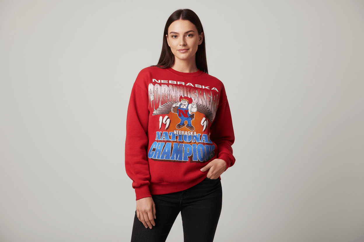 90's University of Nebraska Sweatshirt - Sweatshirt - Thrifted Threads