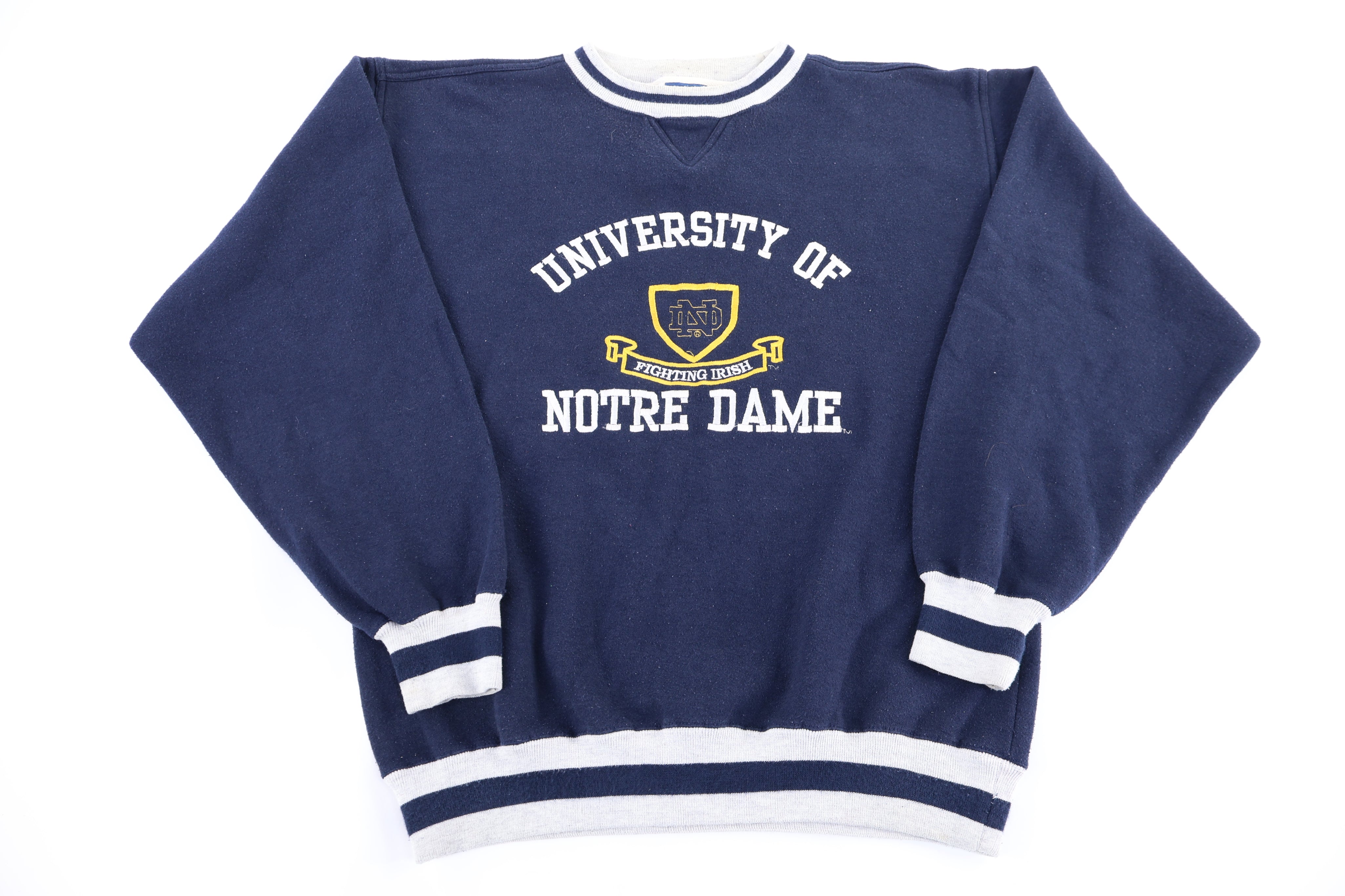 90's University of Notre Dame Embroidered Sweatshirt - Sweatshirt - Thrifted Threads