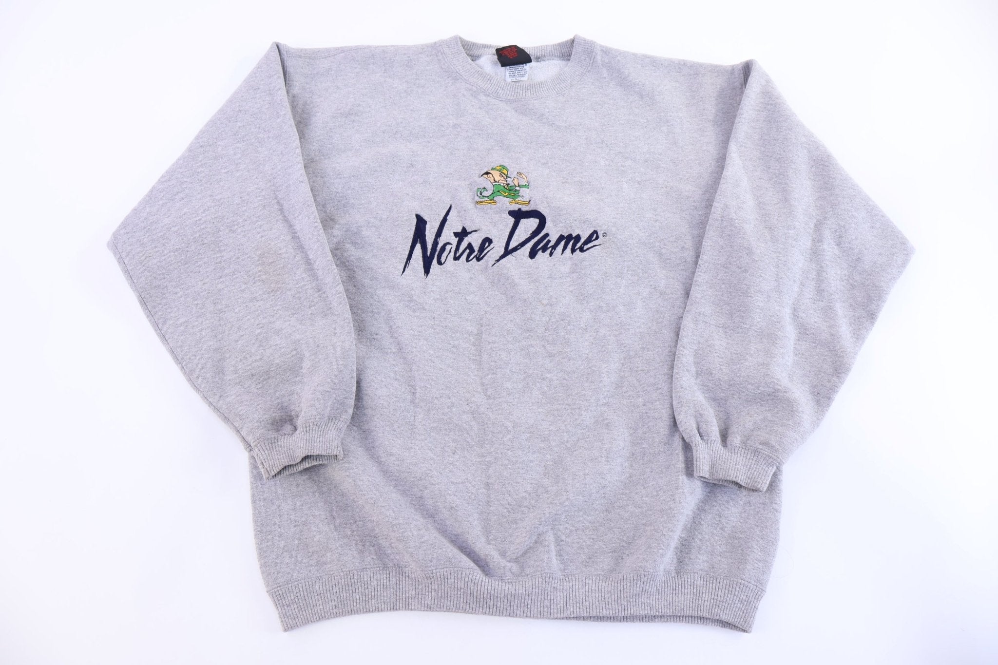 90's University of Notre Dame Embroidered Sweatshirt - Sweatshirt - Thrifted Threads