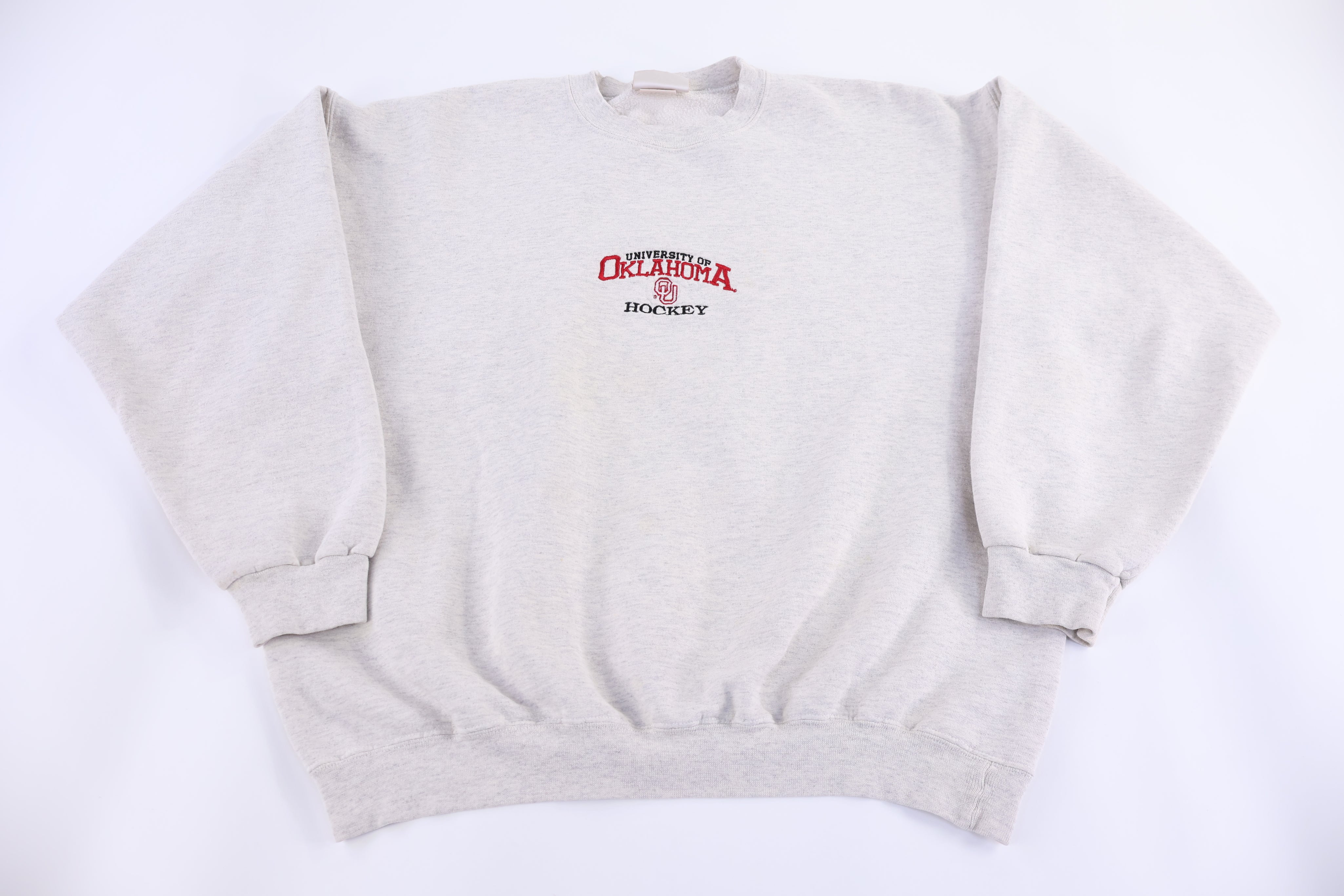 90's University of Oklahoma Hockey Embroidered Sweatshirt - Sweatshirt - Thrifted Threads