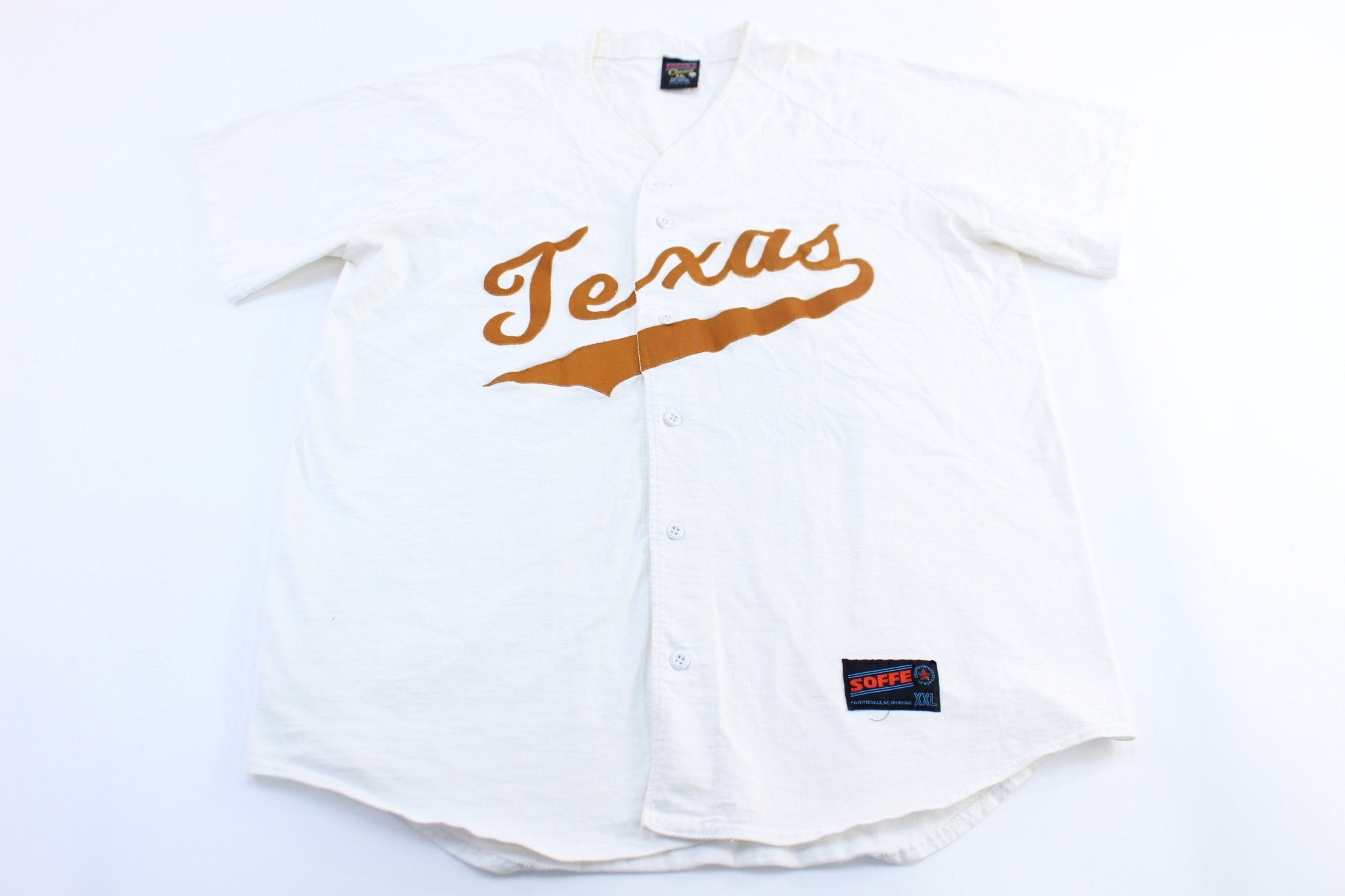 90's University of Texas Longhorns Embroidered Baseball Jersey - ThriftedThreads.com