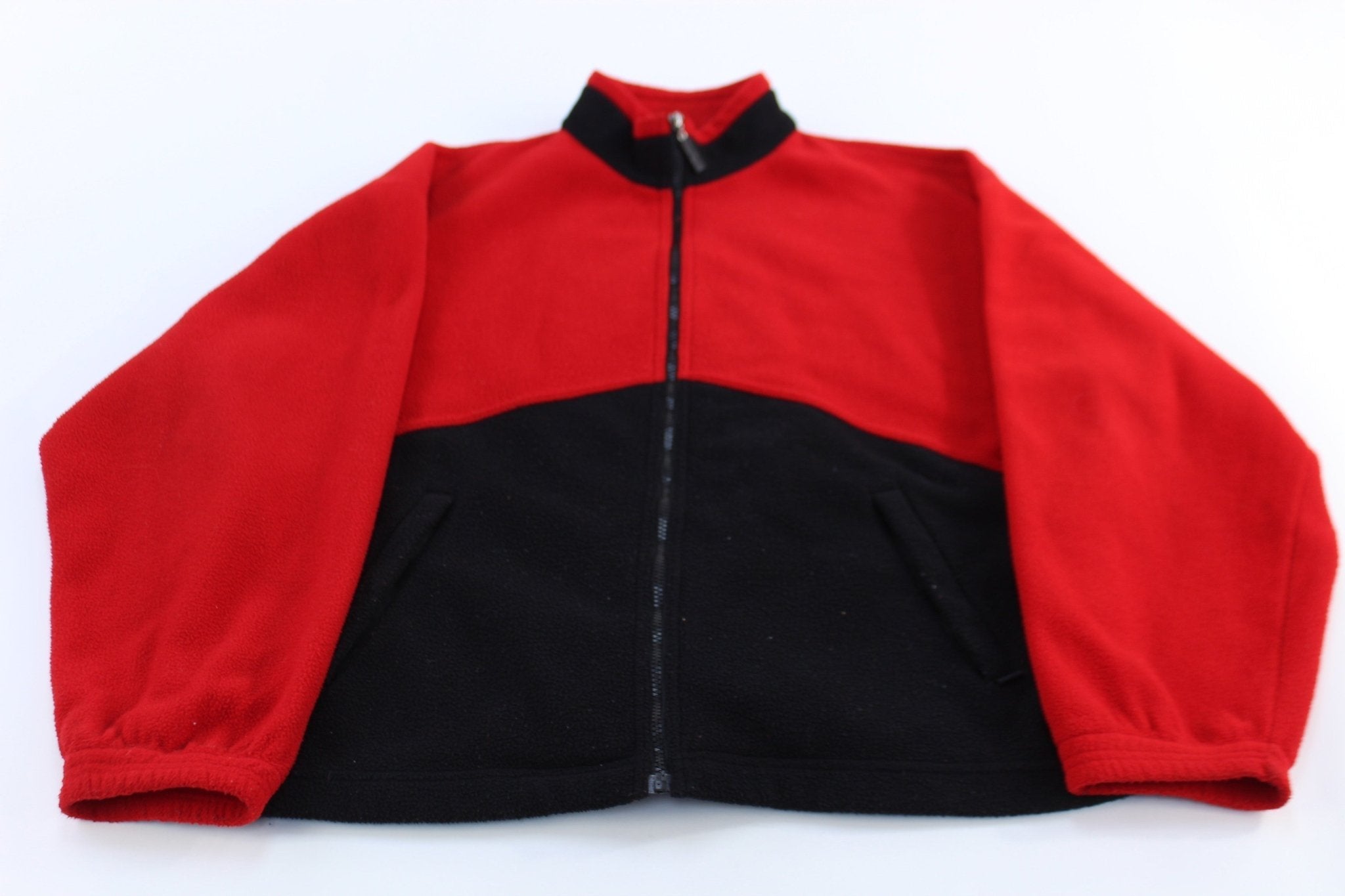 90's Unlimited Marlboro Red & Black Fleece Zip Up Jacket - Jackets - Thrifted Threads