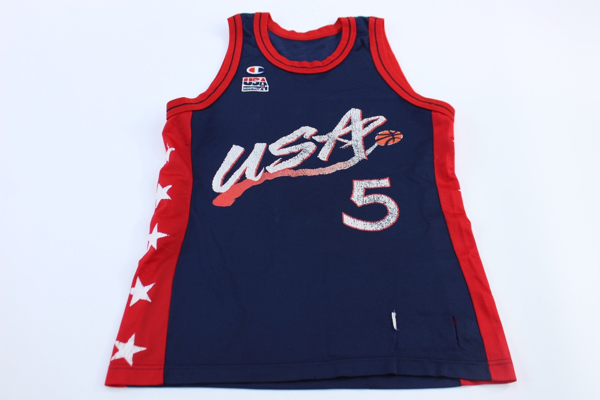 90's USA Basketball Grant Hill Champion Basketball Jersey - ThriftedThreads.com