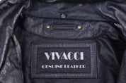 90's Vivacci Black Leather Full Zip Jacket - Jacket - Thrifted Threads