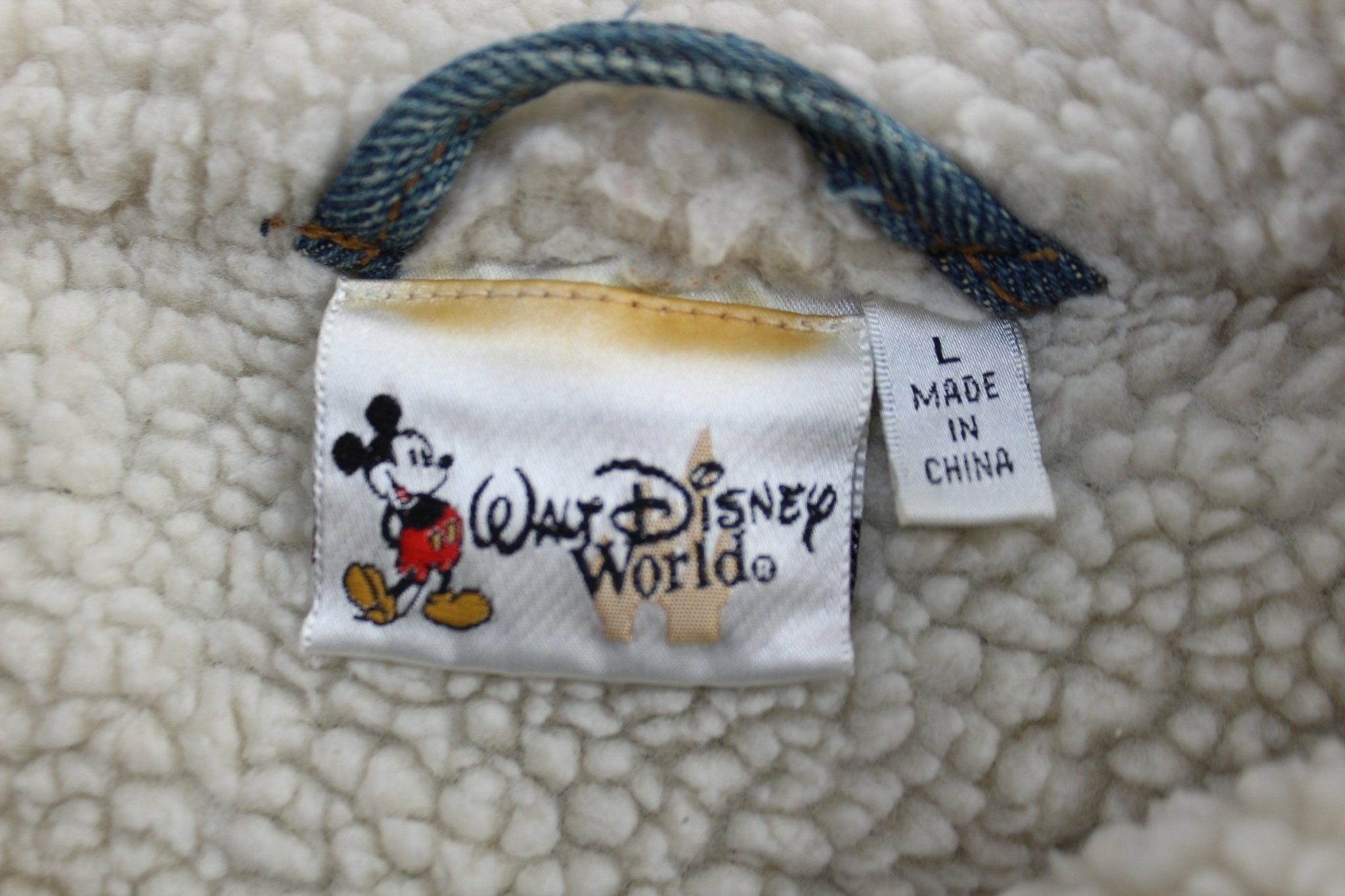 90's Walt Disney World Sherpa Lined Trucker Jacket - ThriftedThreads.com
