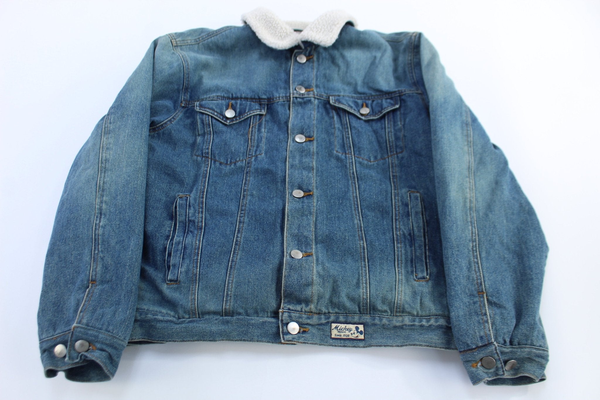 90's Walt Disney World Sherpa Lined Trucker Jacket - ThriftedThreads.com