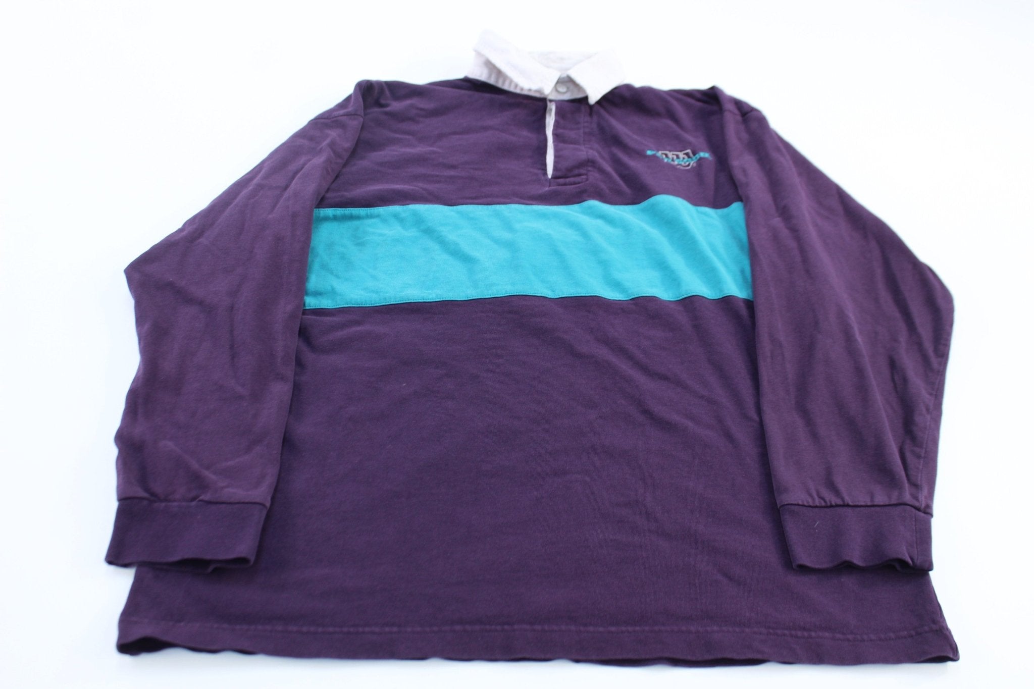 90's Wilson Pro 5000 Blue & Purple Striped LS Button Up - ThriftedThreads.com