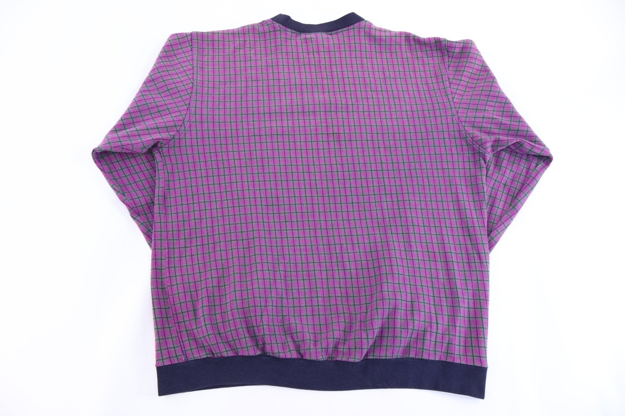 90's Wimbledon Tennis Purple Plaid Pullover - Sweater - Thrifted Threads