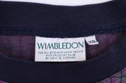 90's Wimbledon Tennis Purple Plaid Pullover - Sweater - Thrifted Threads