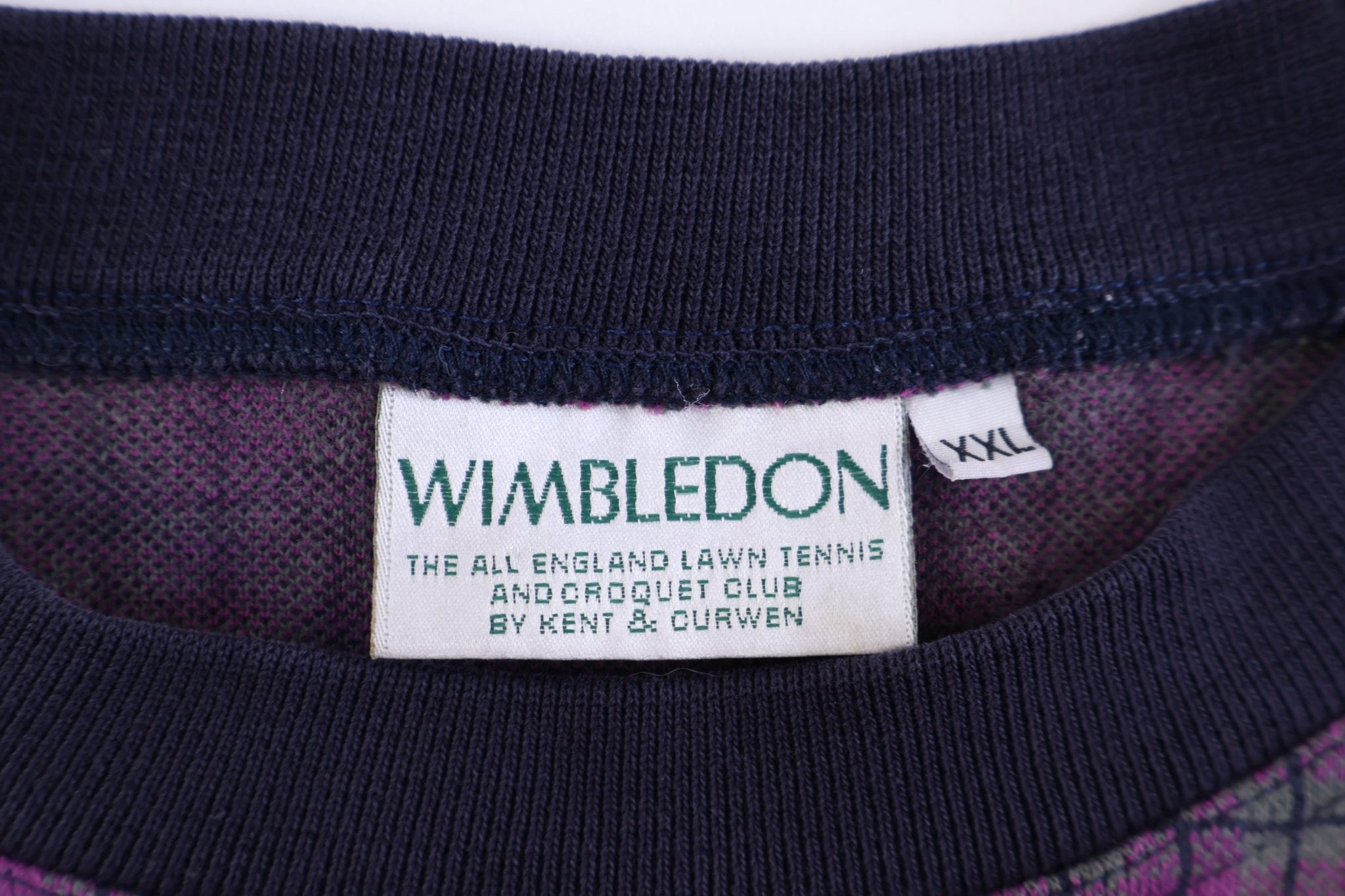 90's Wimbledon Tennis Purple Plaid Pullover - Sweater - Thrifted Threads