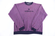 90's Wimbledon Tennis Purple Plaid Pullover - Sweater - Thrifted Threads