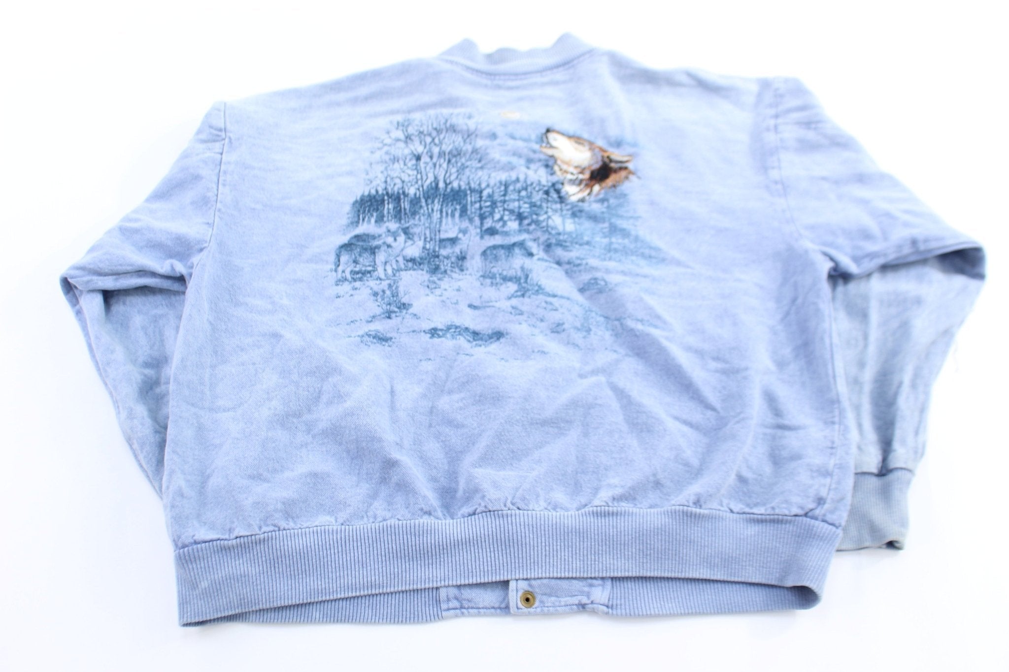 90's Wolf Embroidered Nature Jacket - Jackets - Thrifted Threads