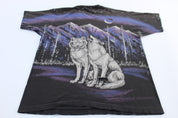 90's Wolf Las Vegas All Over Print T-Shirt - ThriftedThreads.com