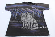 90's Wolf Las Vegas All Over Print T-Shirt - ThriftedThreads.com