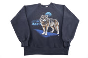 90's Wolf Nature Graphic Sweatshirt - Sweatshirt - Thrifted Threads