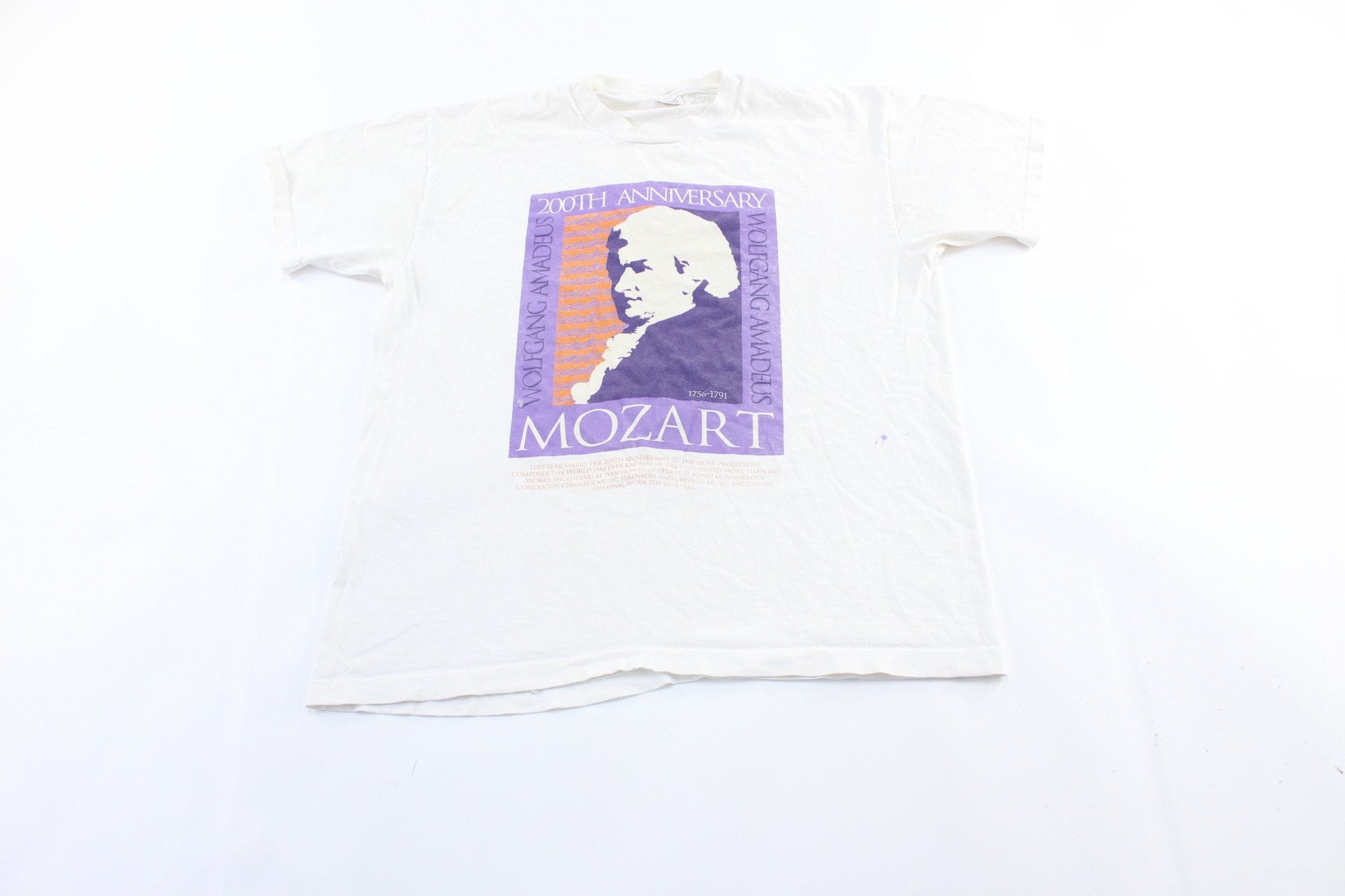 90's Wolfgang Amadeus Mozart 200th Anniversary Graphic T-Shirt - ThriftedThreads.com