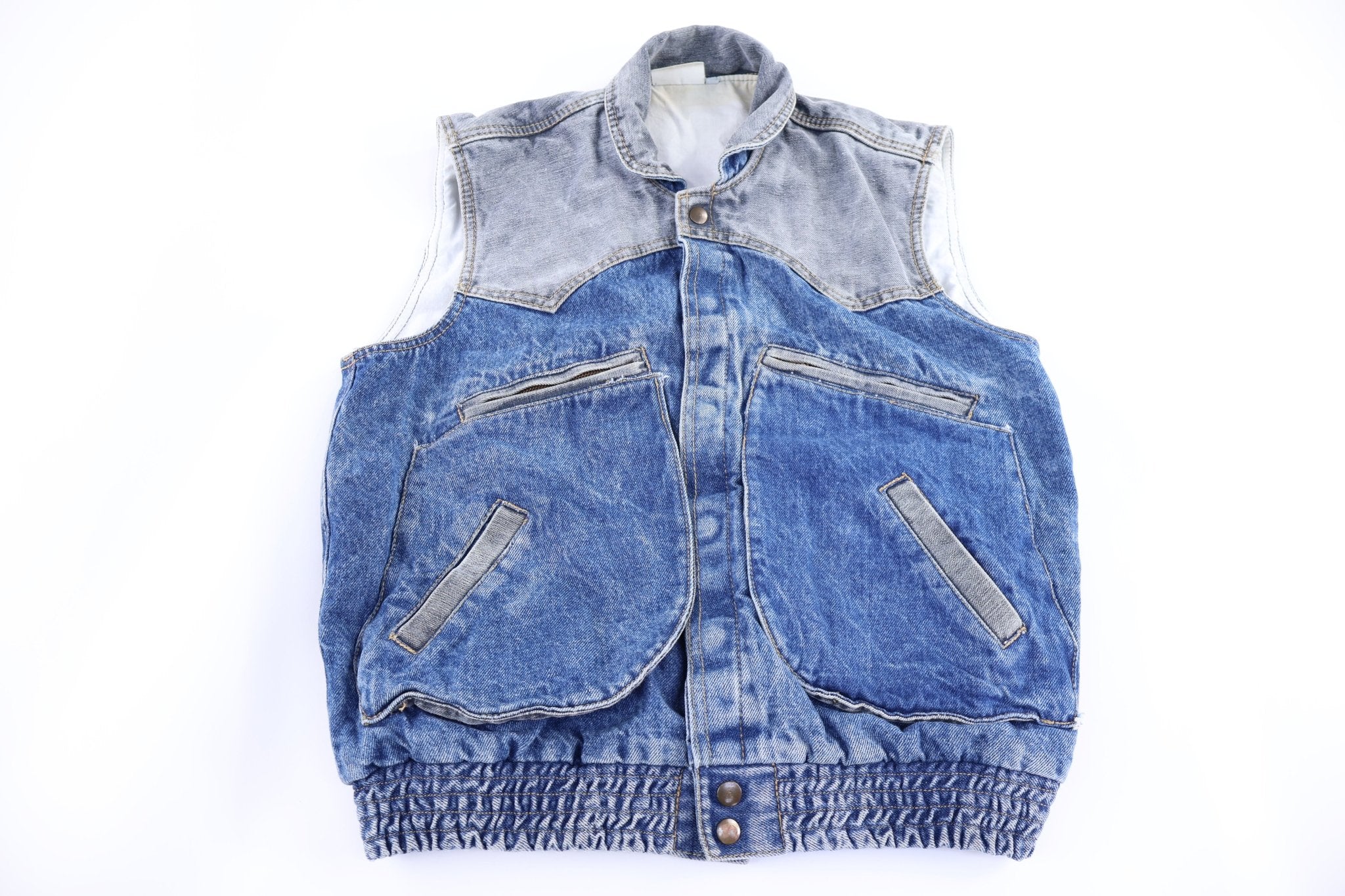 90's Women's Guess Denim Snap Vest - Vest - Thrifted Threads
