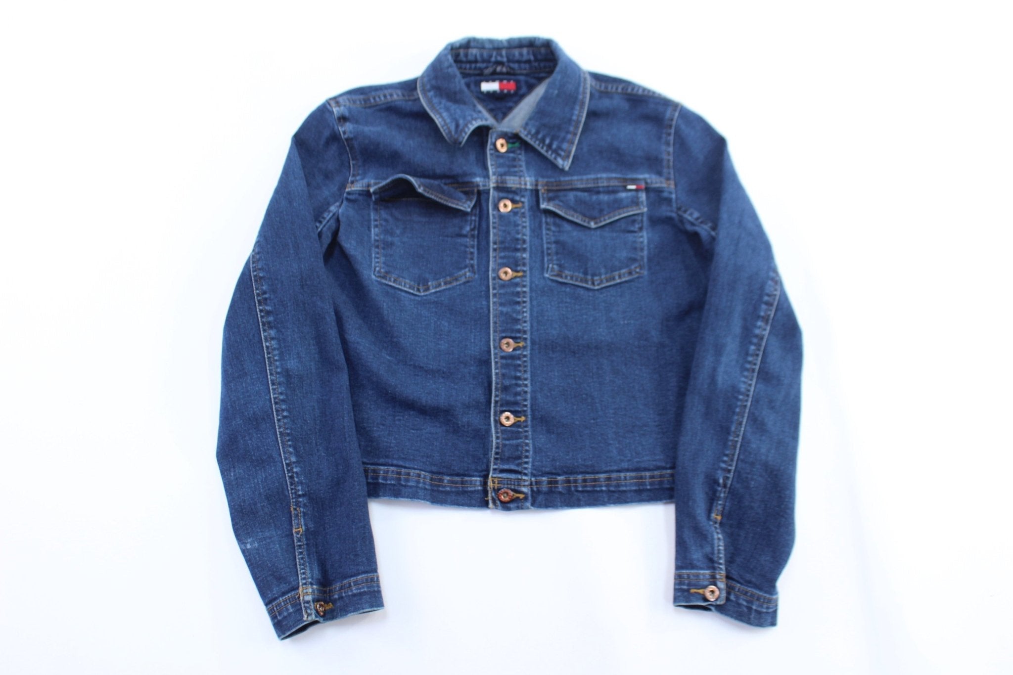 90’s Women's Tommy Hilfiger Dark Wash Denim Jacket - Jacket - Thrifted Threads